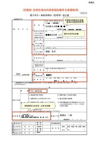 【2026年8月連絡会】記載例 非居住者の利用者識別番号を新規取得